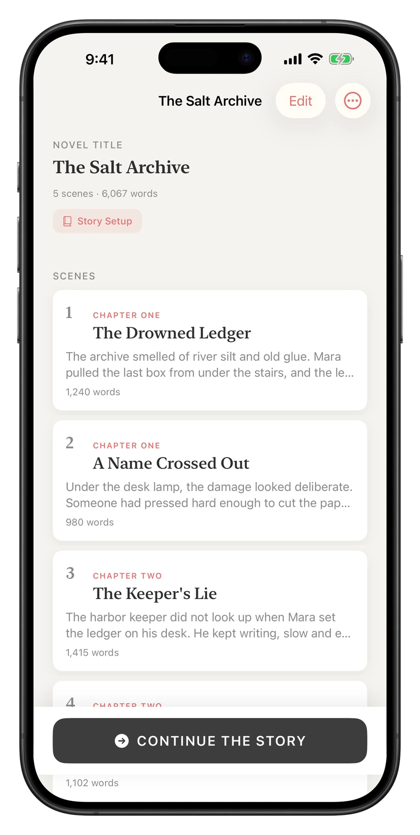 Novelist AI secondary preview